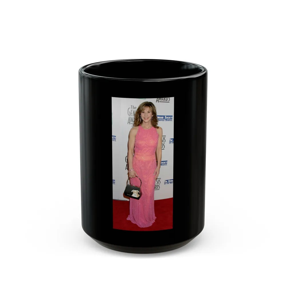 Linda Blair #162 (Vintage Female Icon) Black Coffee Mug-15oz-Go Mug Yourself