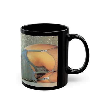 Linda Blair #164 - Topless (Vintage Female Icon) Black Coffee Mug - Go Mug Yourself