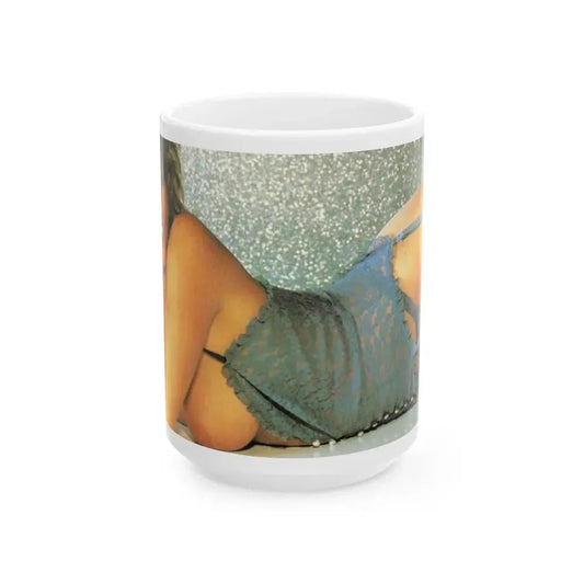 Linda Blair #164 - Topless (Vintage Female Icon) White Coffee Mug 15oz - Go Mug Yourself