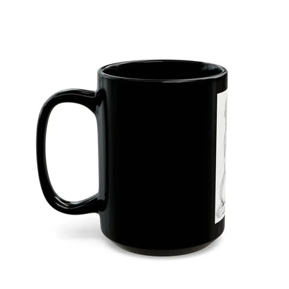 Linda Blair #168 - Nude Pencil Drawing (Vintage Female Icon) Black Coffee Mug - Go Mug Yourself