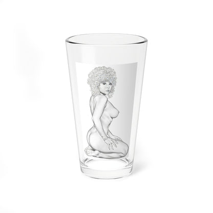 Linda Blair #168 - Nude Pencil Drawing (Vintage Female Icon) Pint Glass 16oz-16oz-Go Mug Yourself