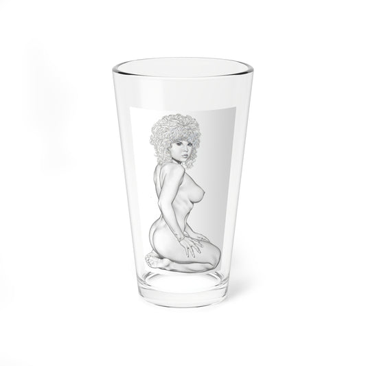 Linda Blair #168 - Nude Pencil Drawing (Vintage Female Icon) Pint Glass 16oz-16oz-Go Mug Yourself