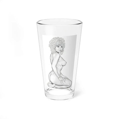 Linda Blair #168 - Nude Pencil Drawing (Vintage Female Icon) Pint Glass 16oz 16oz - Go Mug Yourself
