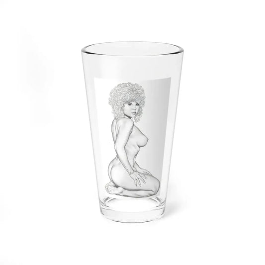 Linda Blair #168 - Nude Pencil Drawing (Vintage Female Icon) Pint Glass 16oz 16oz - Go Mug Yourself