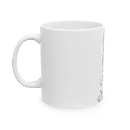 Linda Blair #168 - Nude Pencil Drawing (Vintage Female Icon) White Coffee Mug - Go Mug Yourself