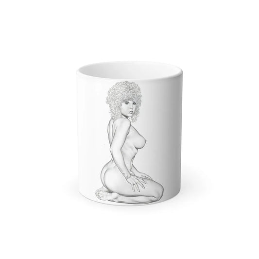 Linda Blair #168 - Nude Pencil Drawing (Vintage Female Icons) Color Changing Mug 11oz-11oz-Go Mug Yourself