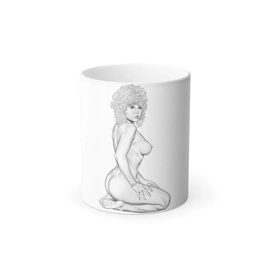 Linda Blair #168 - Nude Pencil Drawing_1 (Vintage Female Icon) Color Changing Coffee Mug 11oz - Go Mug Yourself