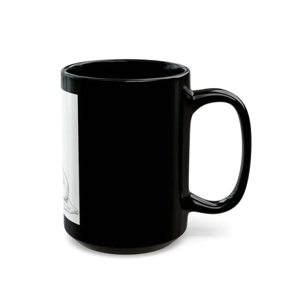 Linda Blair #169 - Nude Pencil Drawing (Vintage Female Icon) Black Coffee Mug - Go Mug Yourself