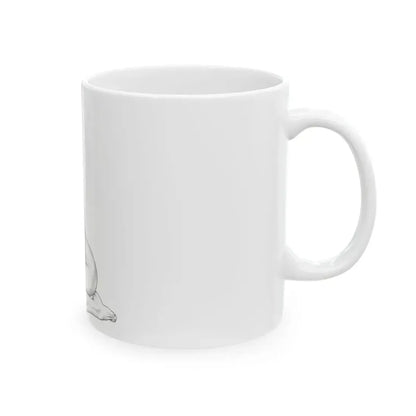 Linda Blair #169 - Nude Pencil Drawing (Vintage Female Icon) White Coffee Mug - Go Mug Yourself