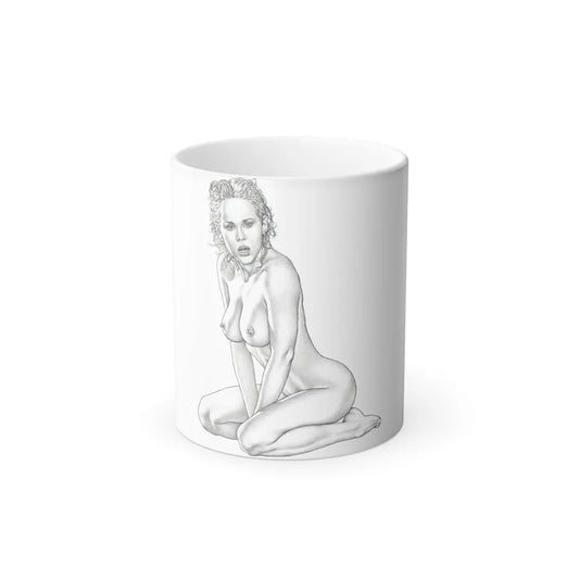 Linda Blair #169 - Nude Pencil Drawing (Vintage Female Icons) Color Changing Mug 11oz-11oz-Go Mug Yourself