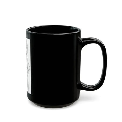 Linda Blair #170 - Nude Pencil Drawing (Vintage Female Icon) Black Coffee Mug - Go Mug Yourself