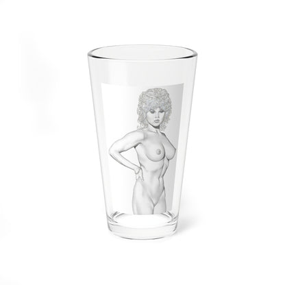 Linda Blair #170 - Nude Pencil Drawing (Vintage Female Icon) Pint Glass 16oz-16oz-Go Mug Yourself