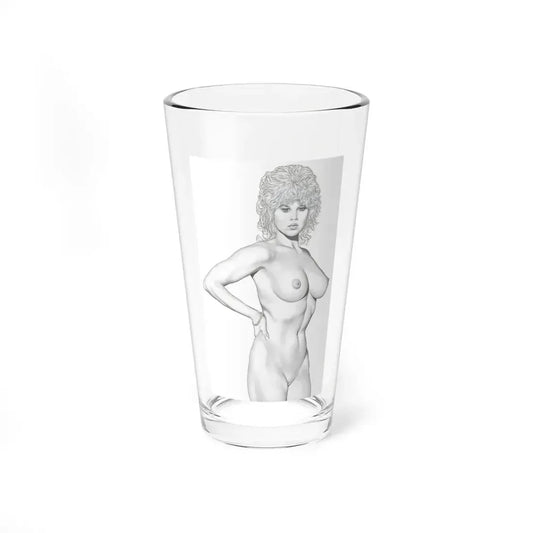 Linda Blair #170 - Nude Pencil Drawing (Vintage Female Icon) Pint Glass 16oz 16oz - Go Mug Yourself
