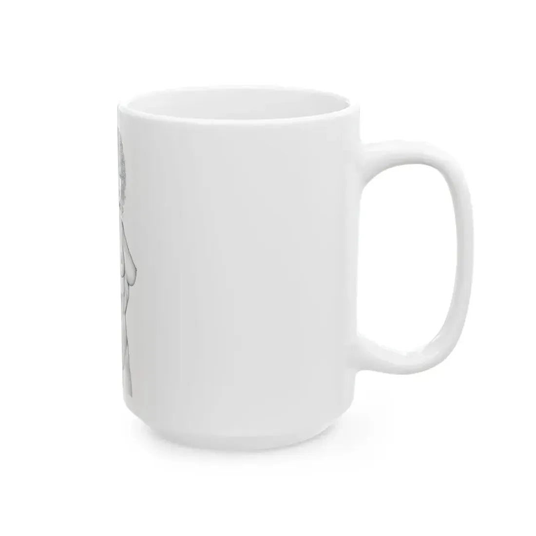 Linda Blair #170 - Nude Pencil Drawing (Vintage Female Icon) White Coffee Mug - Go Mug Yourself