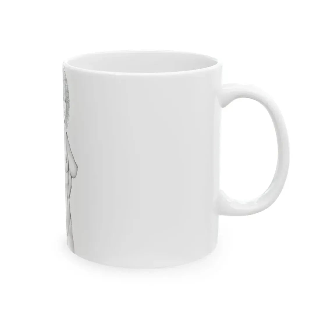 Linda Blair #170 - Nude Pencil Drawing (Vintage Female Icon) White Coffee Mug - Go Mug Yourself