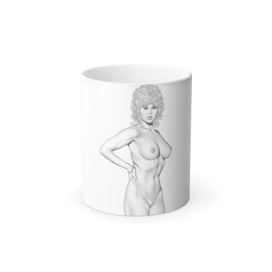 Linda Blair #170 - Nude Pencil Drawing (Vintage Female Icons) Color Changing Mug 11oz-11oz-Go Mug Yourself