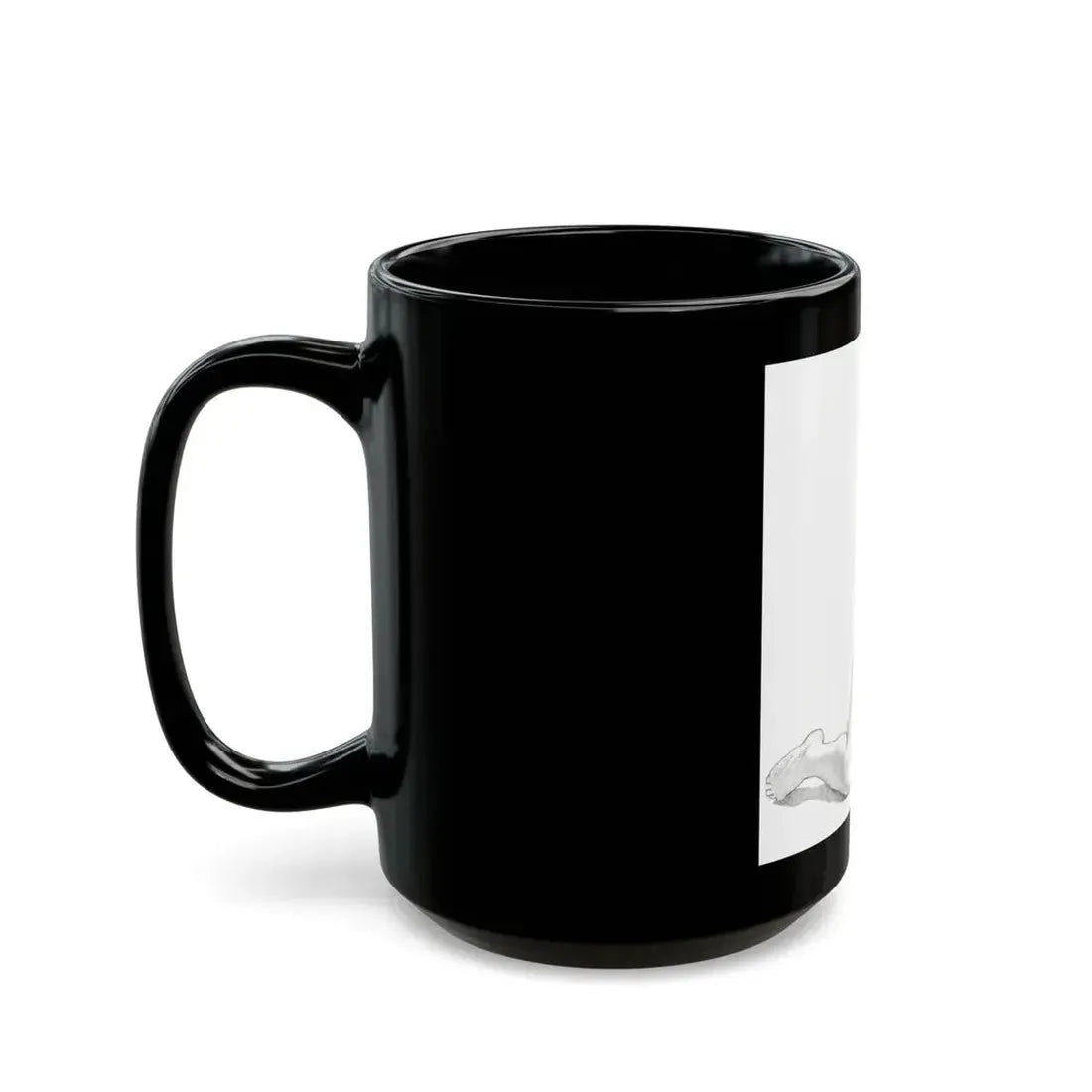 Linda Blair #171 - Nude Pencil Drawing (Vintage Female Icon) Black Coffee Mug - Go Mug Yourself