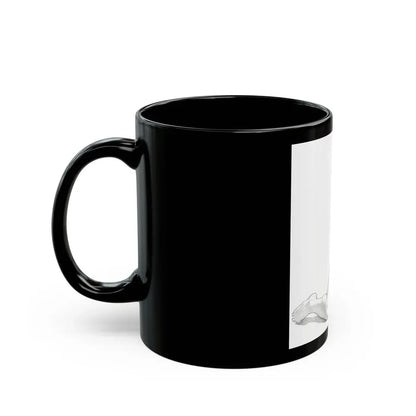 Linda Blair #171 - Nude Pencil Drawing (Vintage Female Icon) Black Coffee Mug - Go Mug Yourself