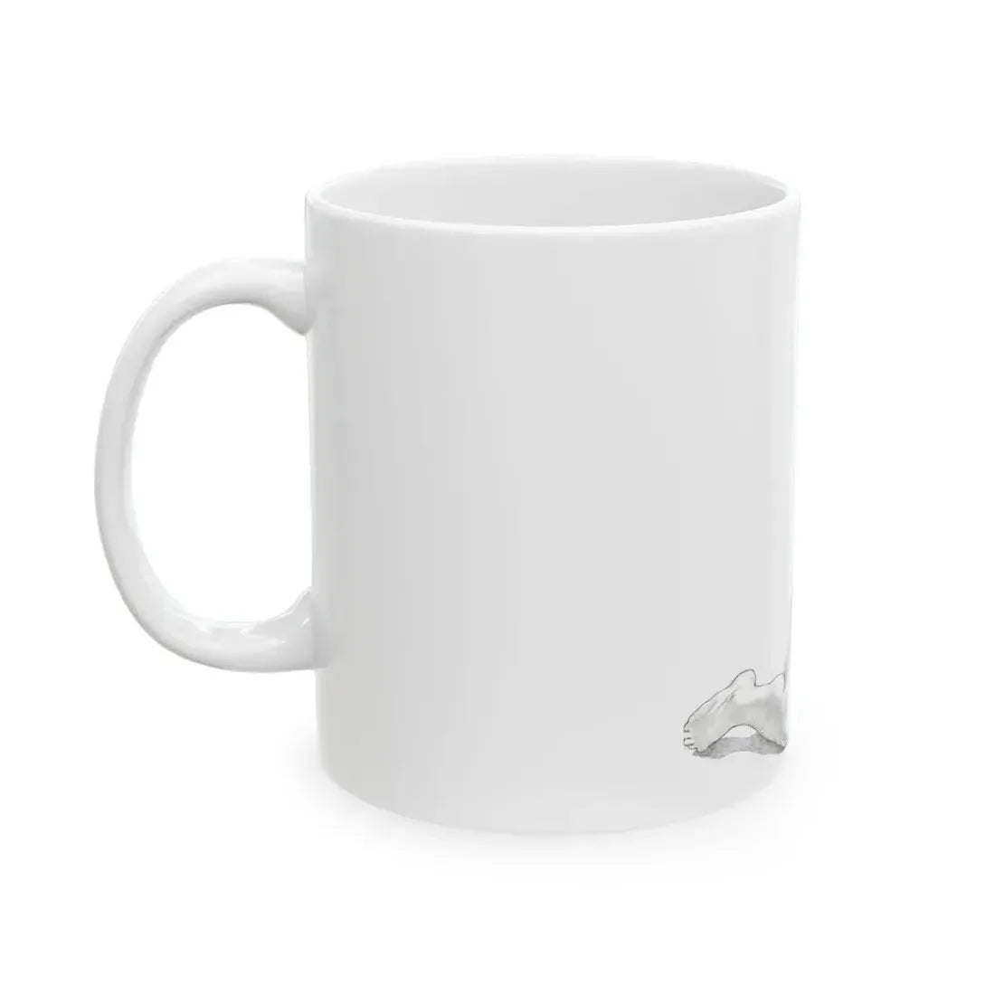 Linda Blair #171 - Nude Pencil Drawing (Vintage Female Icon) White Coffee Mug - Go Mug Yourself