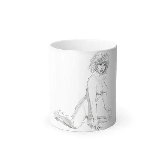 Linda Blair #171 - Nude Pencil Drawing (Vintage Female Icons) Color Changing Mug 11oz-11oz-Go Mug Yourself