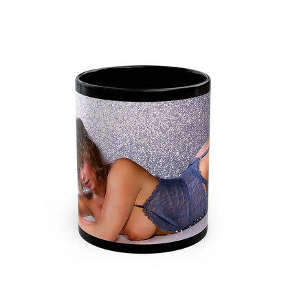 Linda Blair #175 - Topless (Vintage Female Icon) Black Coffee Mug 11oz - Go Mug Yourself
