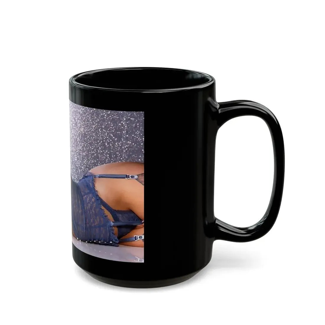 Linda Blair #175 - Topless (Vintage Female Icon) Black Coffee Mug - Go Mug Yourself