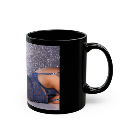 Linda Blair #175 - Topless (Vintage Female Icon) Black Coffee Mug-Go Mug Yourself