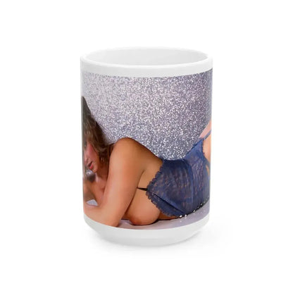 Linda Blair #175 - Topless (Vintage Female Icon) White Coffee Mug 15oz - Go Mug Yourself