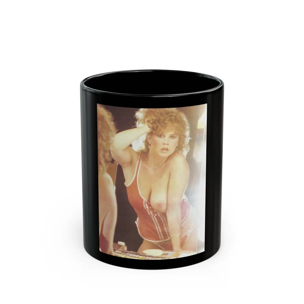 Linda Blair #186 - Topless (Vintage Female Icon) Black Coffee Mug-11oz-Go Mug Yourself