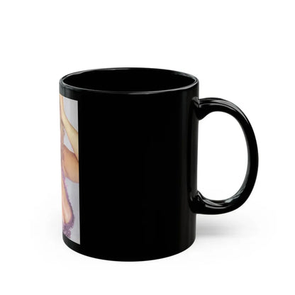 Linda Blair #187 - Topless (Vintage Female Icon) Black Coffee Mug - Go Mug Yourself