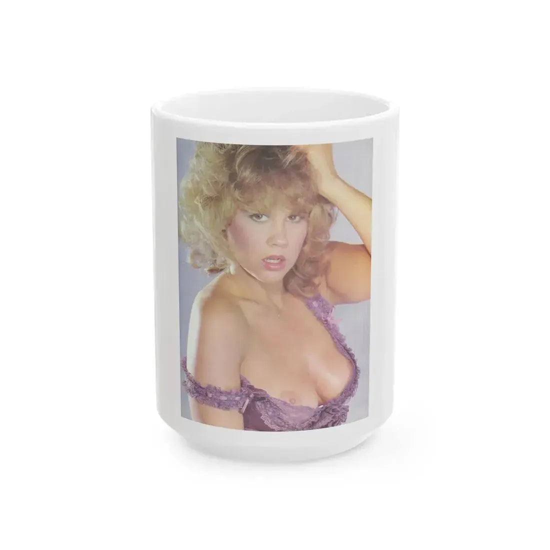 Linda Blair #187 - Topless (Vintage Female Icon) White Coffee Mug 15oz - Go Mug Yourself
