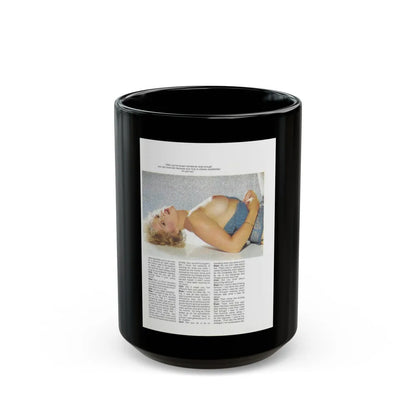 Linda Blair #188 - Topless (Vintage Female Icon) Black Coffee Mug-15oz-Go Mug Yourself