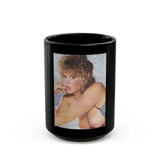 Linda Blair #190 - Topless (Vintage Female Icon) Black Coffee Mug 15oz - Go Mug Yourself