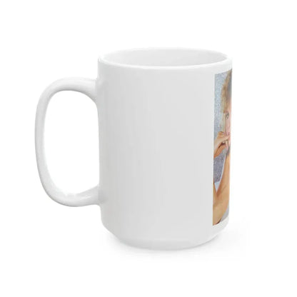 Linda Blair #190 - Topless (Vintage Female Icon) White Coffee Mug - Go Mug Yourself