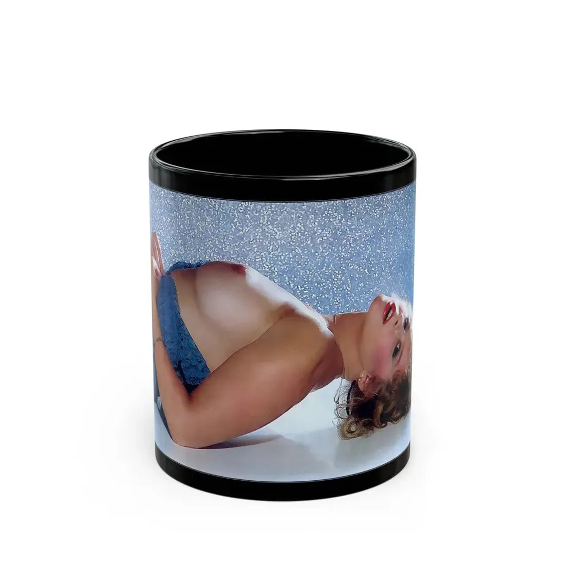 Linda Blair #193 - Topless (Vintage Female Icon) Black Coffee Mug 11oz - Go Mug Yourself