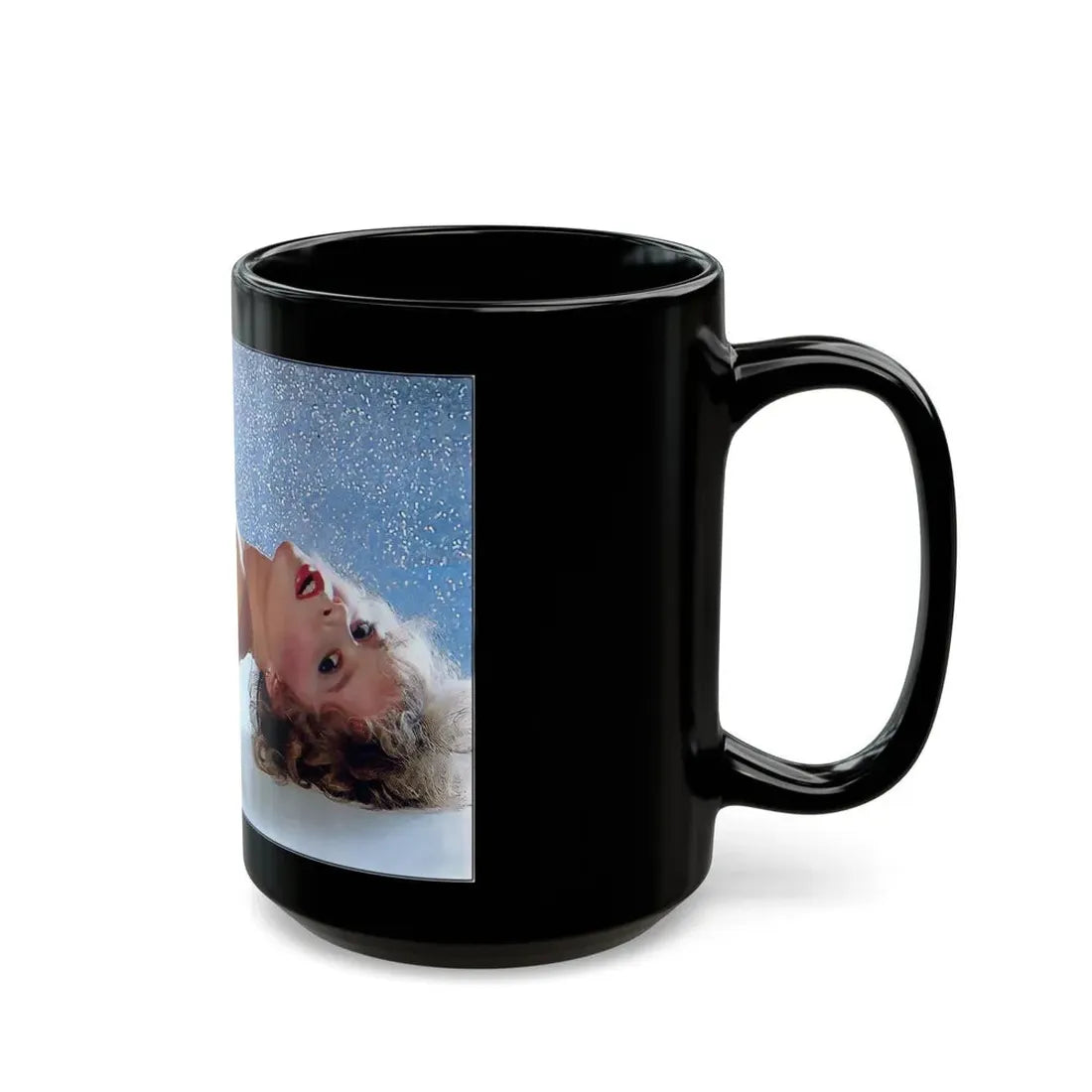 Linda Blair #193 - Topless (Vintage Female Icon) Black Coffee Mug - Go Mug Yourself