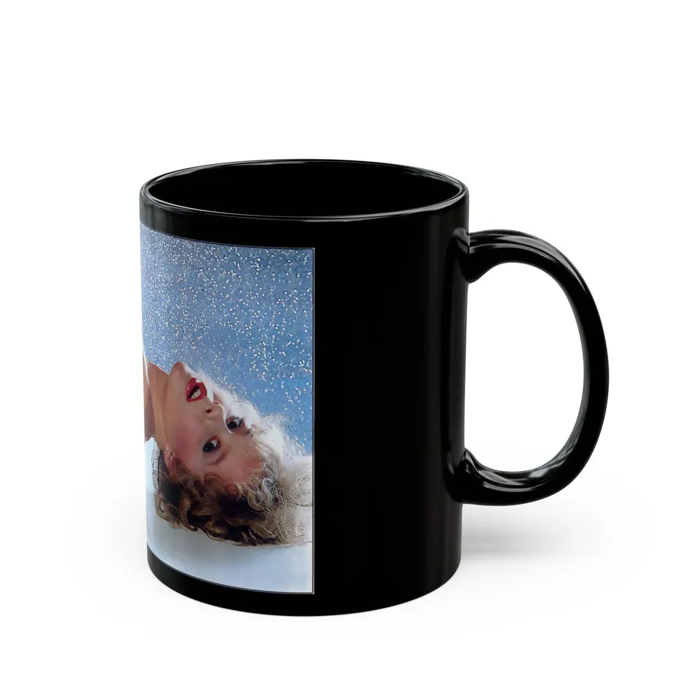 Linda Blair #193 - Topless (Vintage Female Icon) Black Coffee Mug-Go Mug Yourself