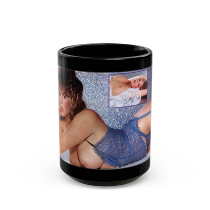 Linda Blair #194 - Topless (Vintage Female Icon) Black Coffee Mug-15oz-Go Mug Yourself