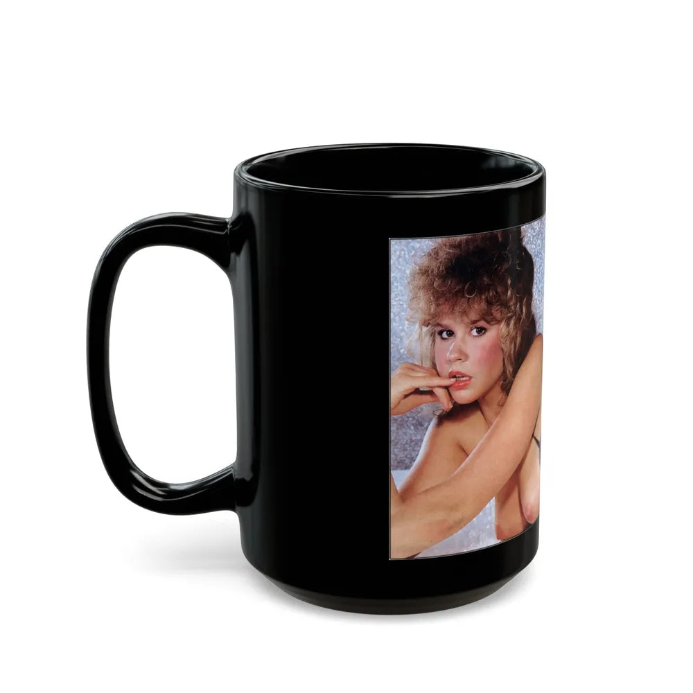 Linda Blair #194 - Topless (Vintage Female Icon) Black Coffee Mug-Go Mug Yourself