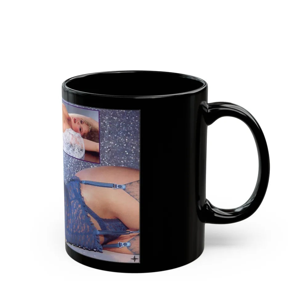 Linda Blair #194 - Topless (Vintage Female Icon) Black Coffee Mug-Go Mug Yourself