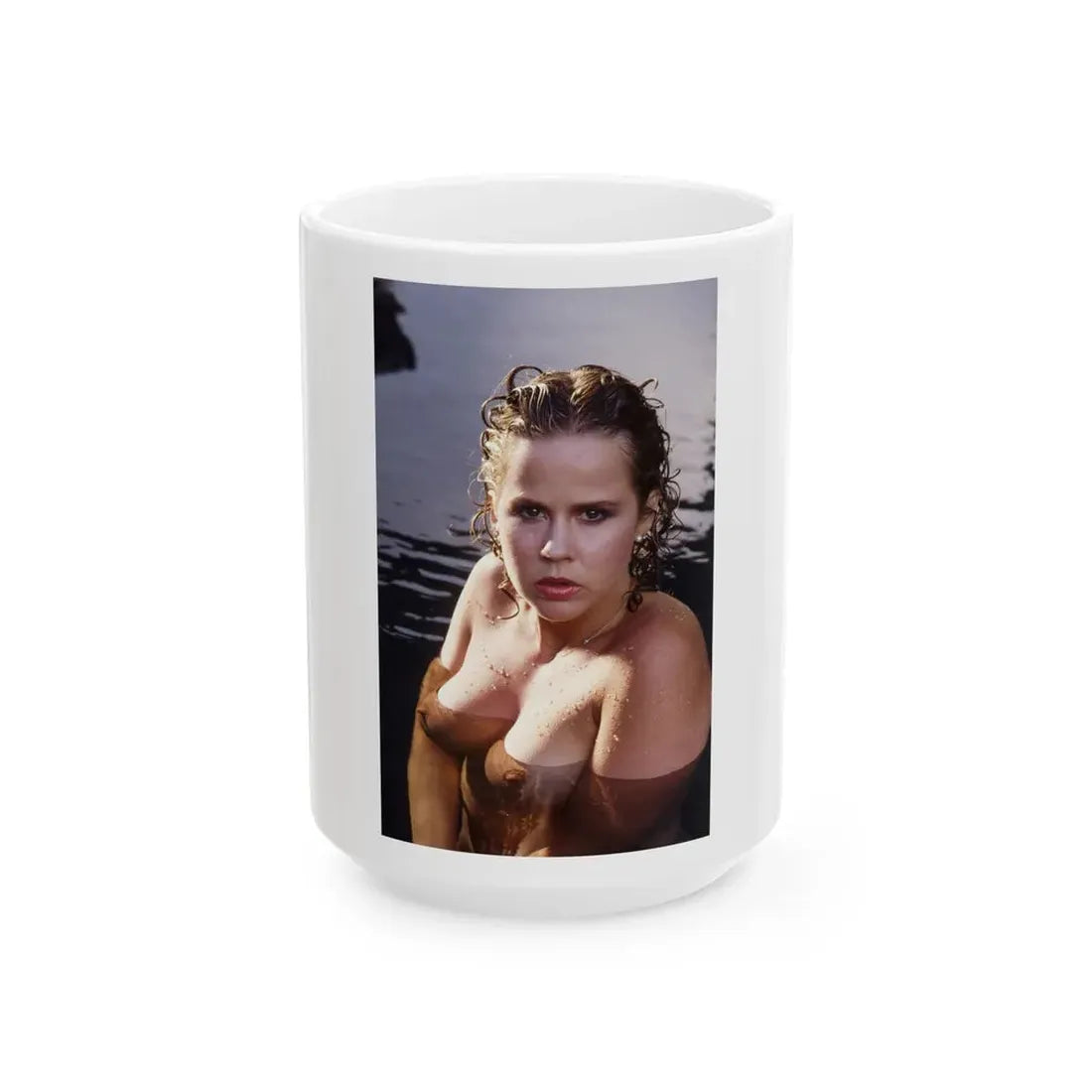 Linda Blair #196 - Topless (Vintage Female Icon) White Coffee Mug 15oz - Go Mug Yourself