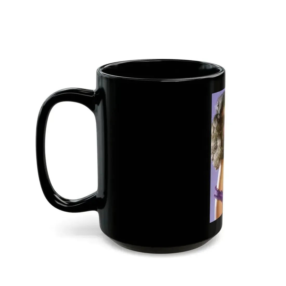 Linda Blair #197 - Partially Topless (Vintage Female Icon) Black Coffee Mug - Go Mug Yourself