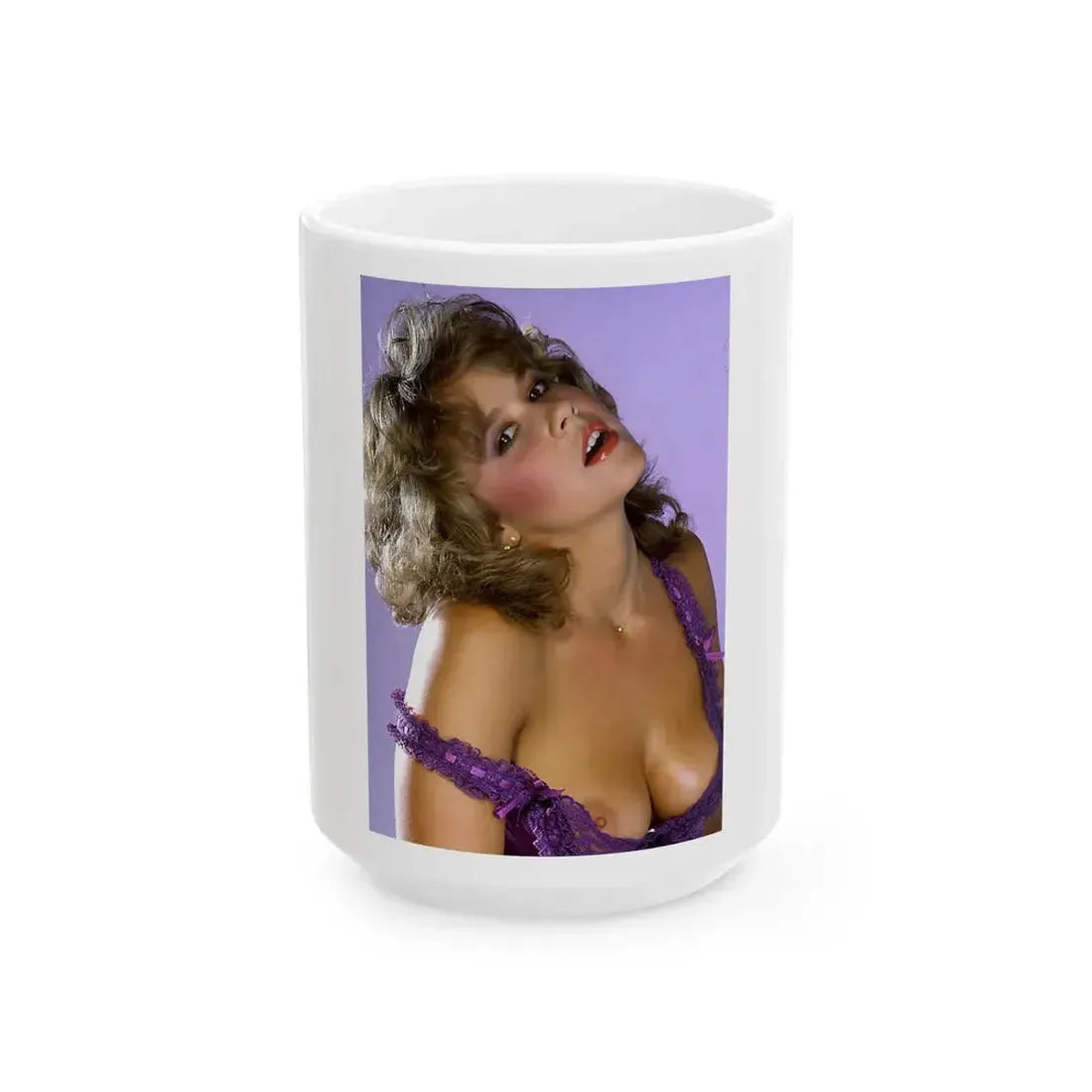 Linda Blair #197 - Partially Topless (Vintage Female Icon) White Coffee Mug 15oz - Go Mug Yourself