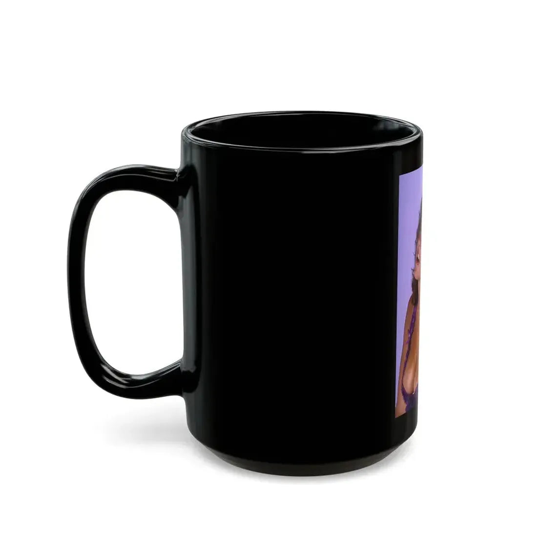 Linda Blair #198 - Partially Topless (Vintage Female Icon) Black Coffee Mug - Go Mug Yourself