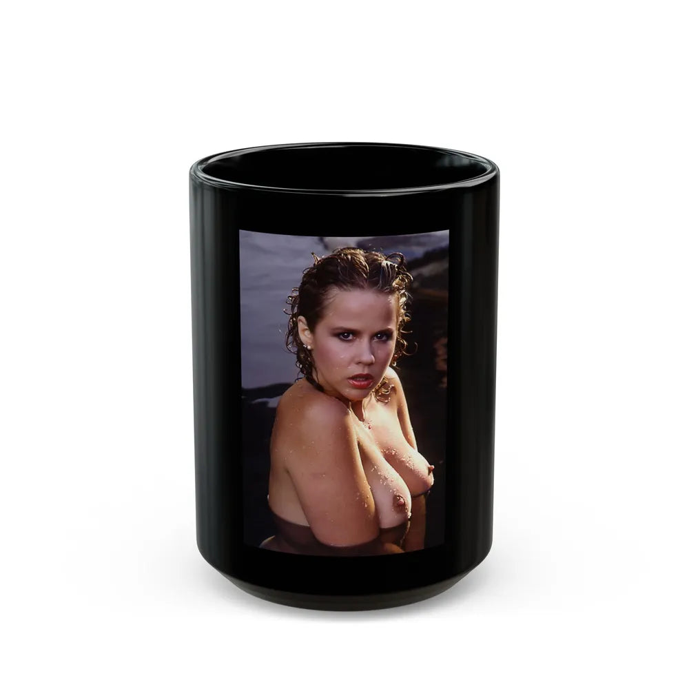 Linda Blair #202 - Topless (Vintage Female Icon) Black Coffee Mug-15oz-Go Mug Yourself