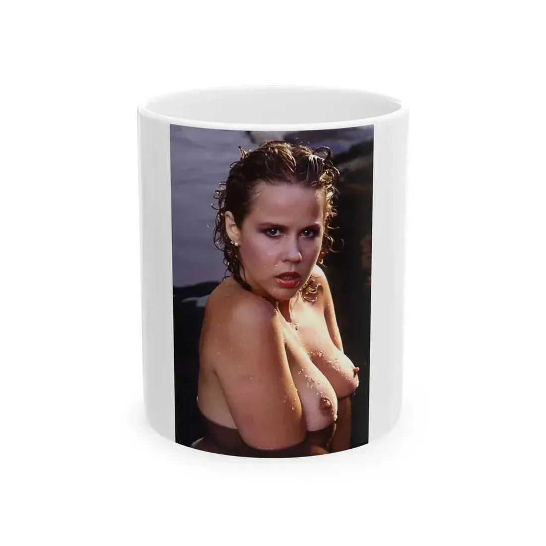 Linda Blair #202 - Topless (Vintage Female Icon) White Coffee Mug 11oz - Go Mug Yourself