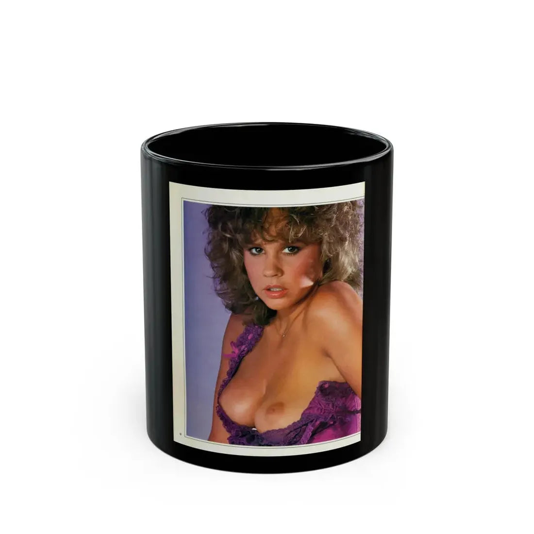 Linda Blair #209 - Topless (Vintage Female Icon) Black Coffee Mug 11oz - Go Mug Yourself