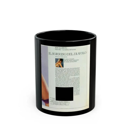 Linda Blair #210 (Vintage Female Icon) Black Coffee Mug 11oz - Go Mug Yourself