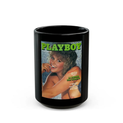 Linda Blair #211 - Italian Playboy Mag. '83 (Vintage Female Icon) Black Coffee Mug 15oz - Go Mug Yourself