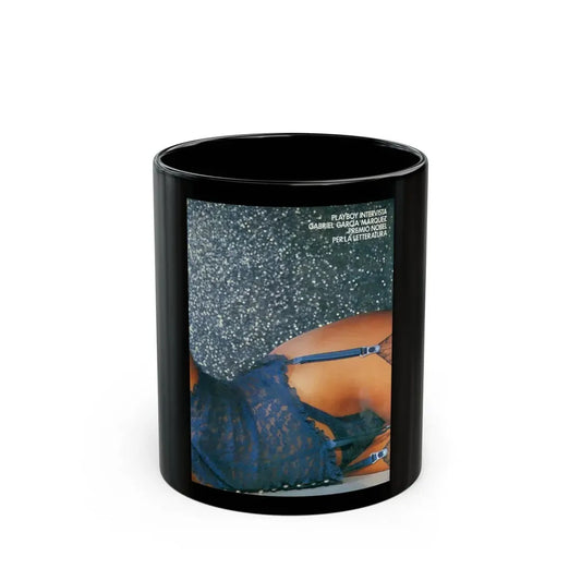 Linda Blair #212 - Italian Playboy Mag. '83 (Vintage Female Icon) Black Coffee Mug 11oz - Go Mug Yourself